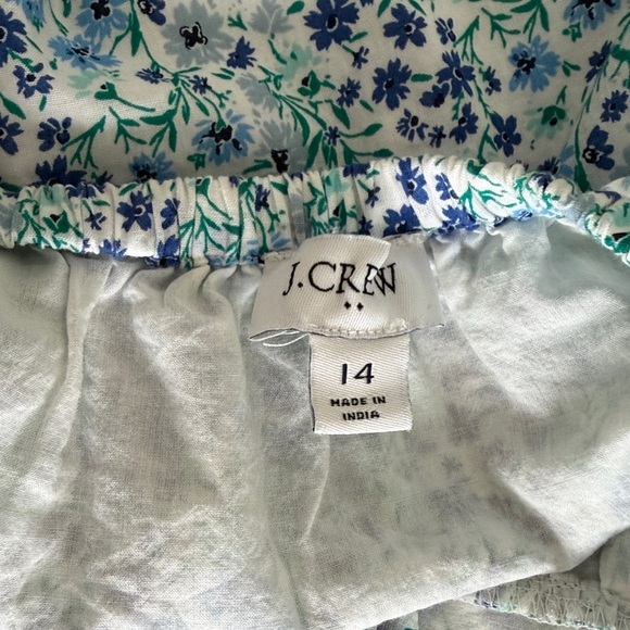 J. Crew Factory White Floral Maxi Skirt with Blue and Green Print - Picture 2 of 5